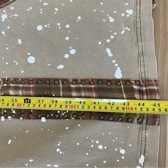 The Porter Collective duster jacket, paint splattered, Union Jack on back, sz S - Picture 7 of 8